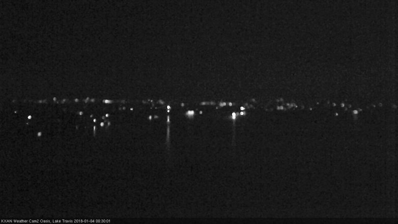 Lake Travis webcam, January 3, 2018 11:55 PM CT