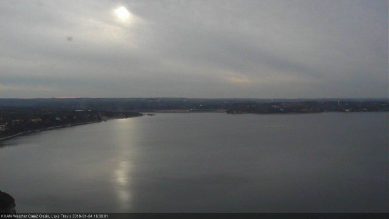 Lake Travis webcam, January 4, 2018 3:45 PM CT