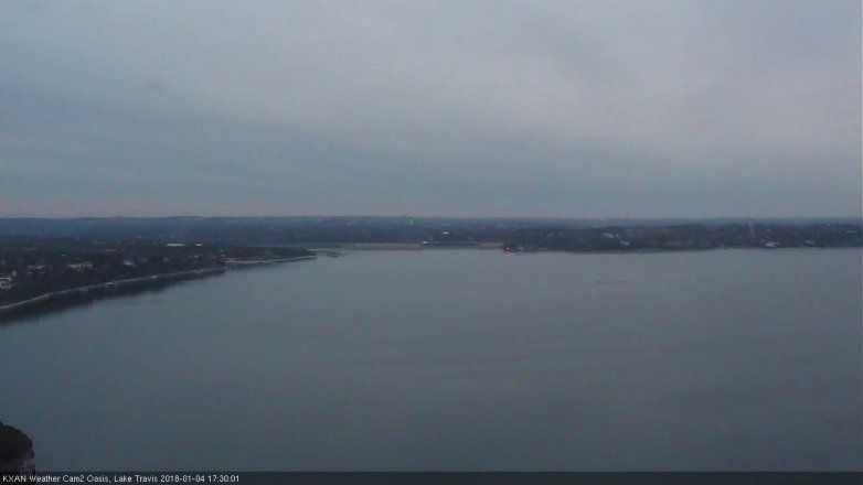 Lake Travis webcam, January 4, 2018 4:50 PM CT