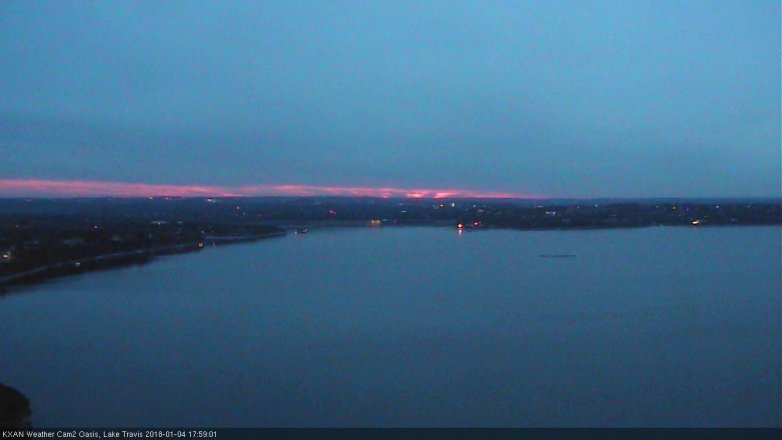 Lake Travis webcam, January 4, 2018 5:10 PM CT