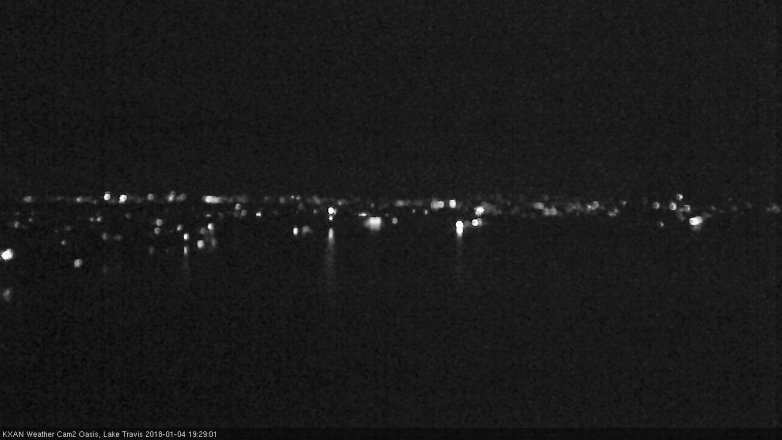 Lake Travis webcam, January 4, 2018 6:40 PM CT