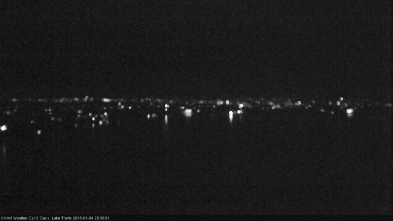 Lake Travis webcam, January 4, 2018 7:50 PM CT