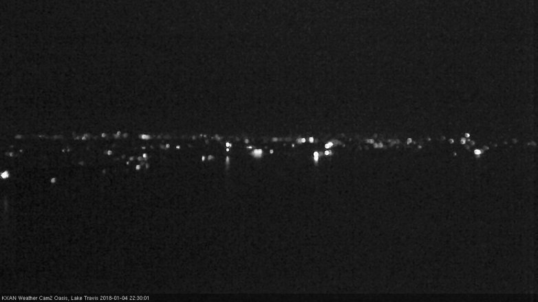 Lake Travis webcam, January 4, 2018 9:50 PM CT