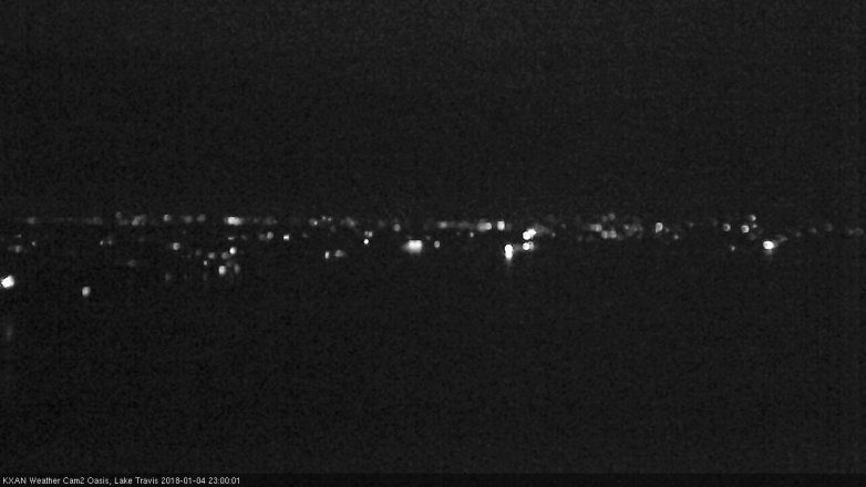 Lake Travis webcam, January 4, 2018 10:15 PM CT