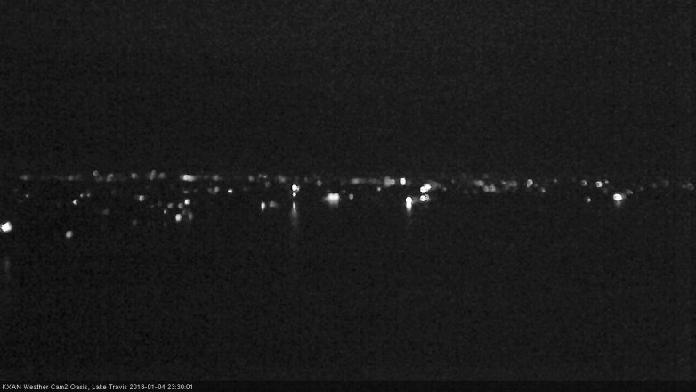 Lake Travis webcam, January 4, 2018 10:50 PM CT