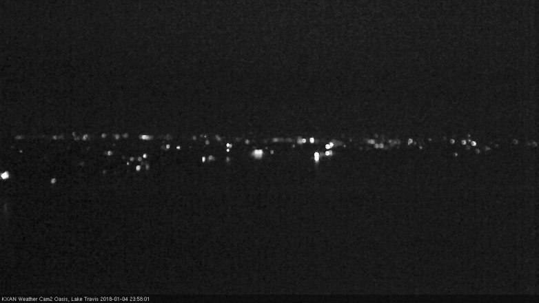 Lake Travis webcam, January 4, 2018 11:05 PM CT