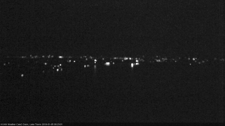 Lake Travis webcam, January 4, 2018 11:50 PM CT