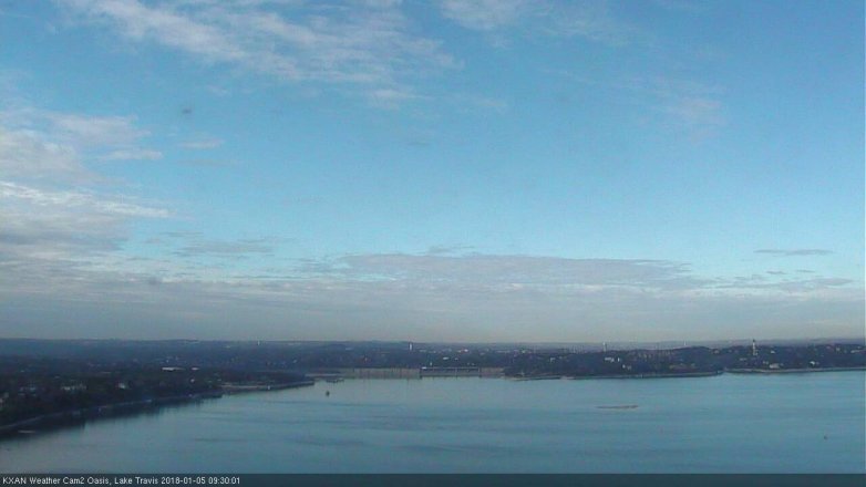 Lake Travis webcam, January 5, 2018 9:00 AM CT