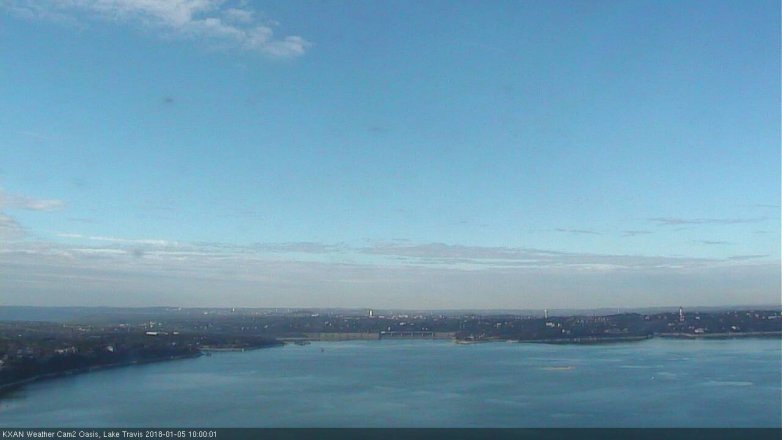 Lake Travis webcam, January 5, 2018 9:30 AM CT