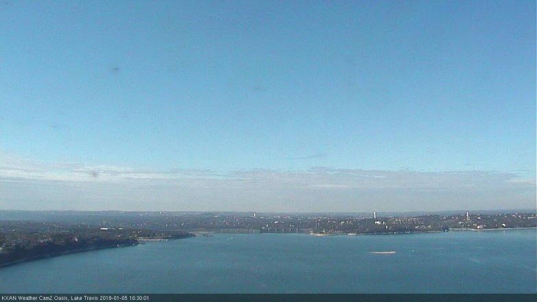 Lake Travis webcam, January 5, 2018 9:40 AM CT