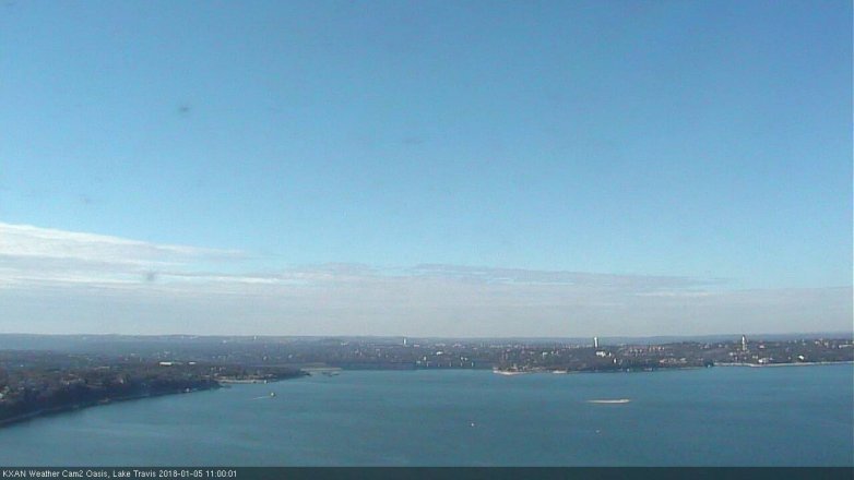 Lake Travis webcam, January 5, 2018 10:10 AM CT