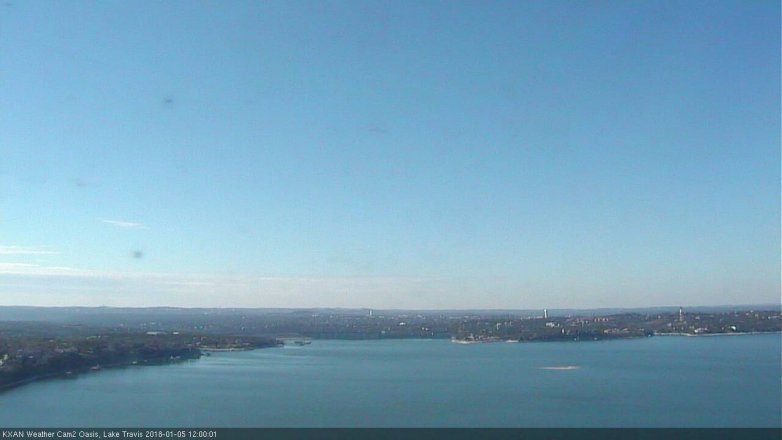 Lake Travis webcam, January 5, 2018 11:30 AM CT