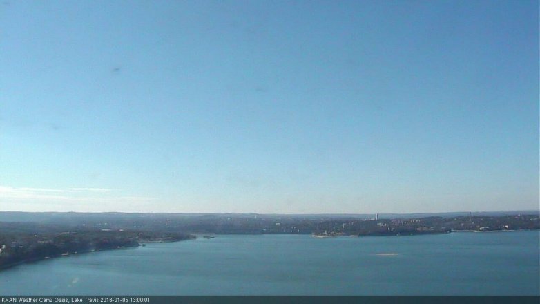 Lake Travis webcam, January 5, 2018 12:20 PM CT