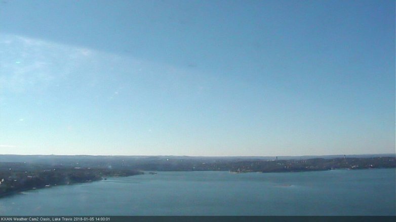 Lake Travis webcam, January 5, 2018 1:15 PM CT