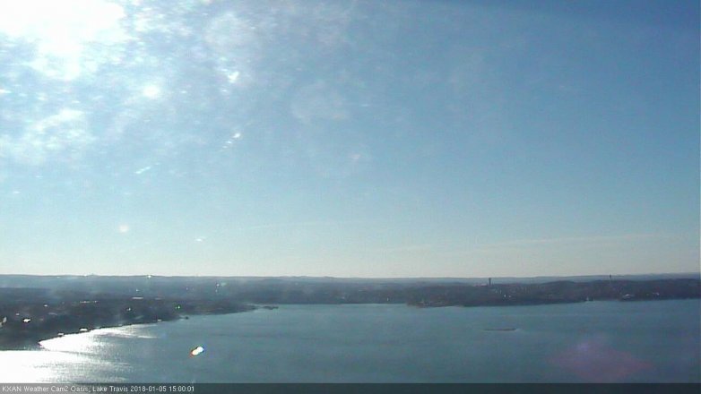 Lake Travis webcam, January 5, 2018 2:15 PM CT