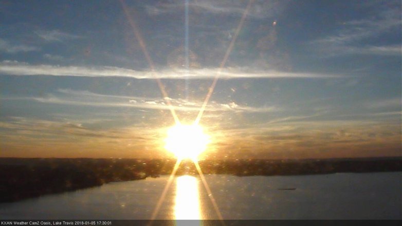Lake Travis webcam, January 5, 2018 4:35 PM CT