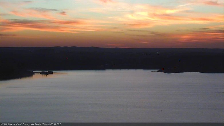Lake Travis webcam, January 5, 2018 5:25 PM CT