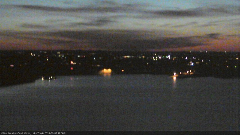 Lake Travis webcam, January 5, 2018 5:45 PM CT