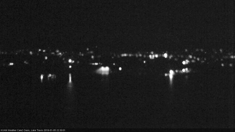 Lake Travis webcam, January 5, 2018 9:40 PM CT