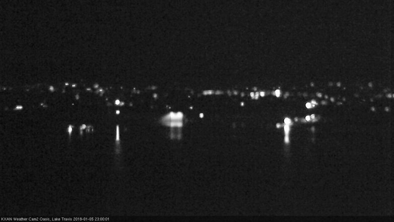 Lake Travis webcam, January 5, 2018 10:30 PM CT