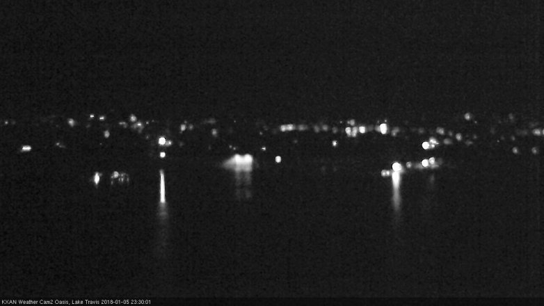 Lake Travis webcam, January 5, 2018 10:45 PM CT