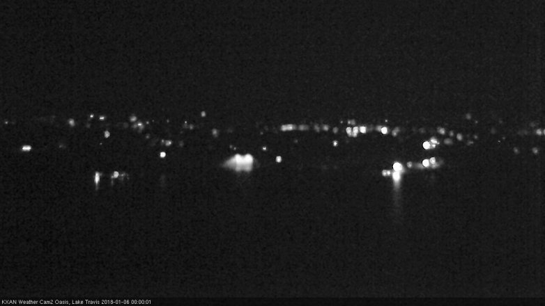 Lake Travis webcam, January 5, 2018 11:25 PM CT