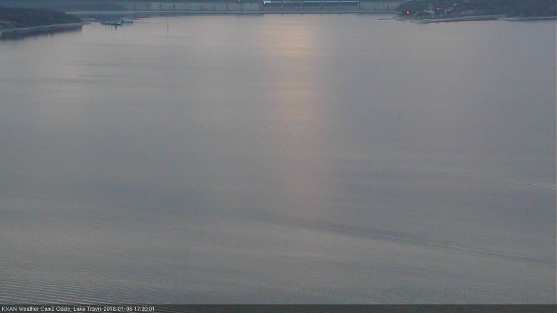 Lake Travis webcam, January 6, 2018 4:50 PM CT