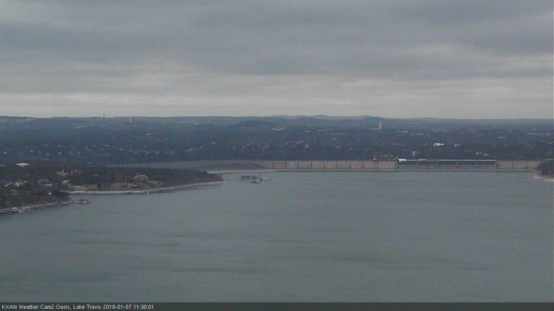 Lake Travis webcam, January 7, 2018 11:00 AM CT