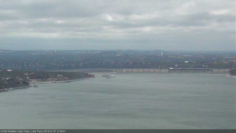 Lake Travis webcam, January 7, 2018 11:15 AM CT