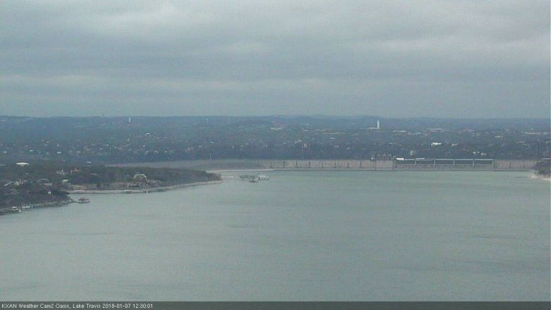 Lake Travis webcam, January 7, 2018 12:00 PM CT