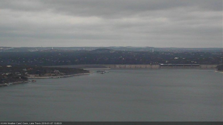 Lake Travis webcam, January 7, 2018 12:25 PM CT