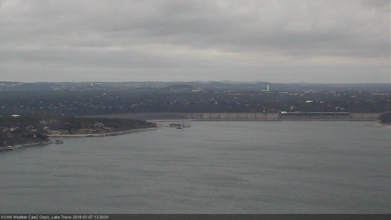 Lake Travis webcam, January 7, 2018 12:35 PM CT