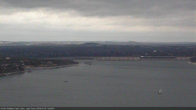 Lake Travis webcam, January 7, 2018 1:30 PM CT