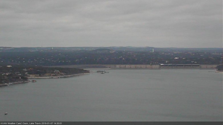 Lake Travis webcam, January 7, 2018 1:45 PM CT