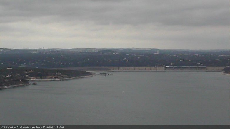 Lake Travis webcam, January 7, 2018 2:10 PM CT
