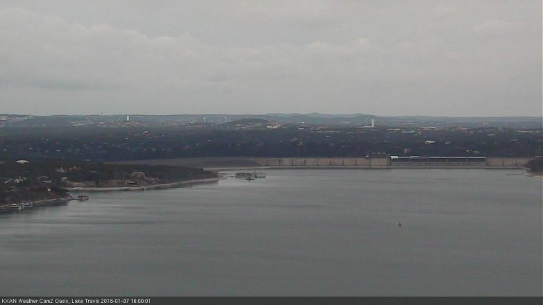 Lake Travis webcam, January 7, 2018 3:15 PM CT