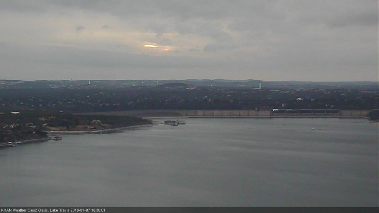 Lake Travis webcam, January 7, 2018 4:00 PM CT