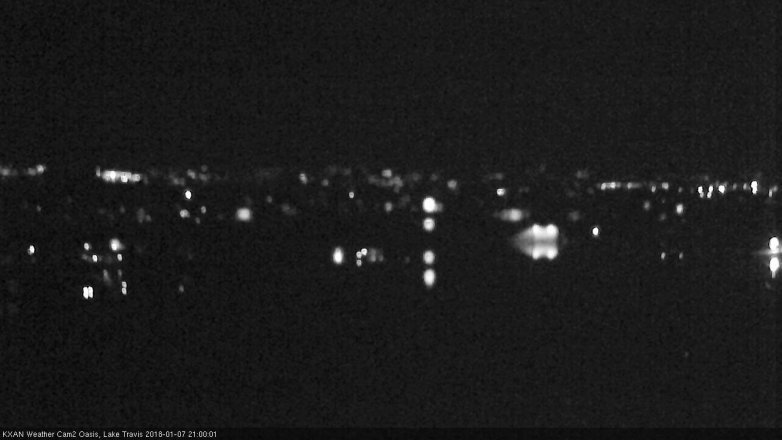 Lake Travis webcam, January 7, 2018 8:20 PM CT