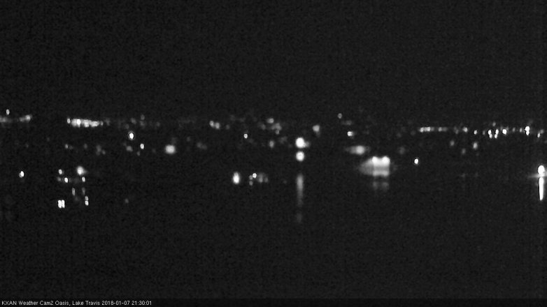 Lake Travis webcam, January 7, 2018 8:55 PM CT