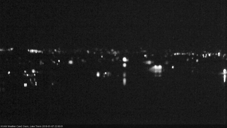 Lake Travis webcam, January 7, 2018 9:20 PM CT