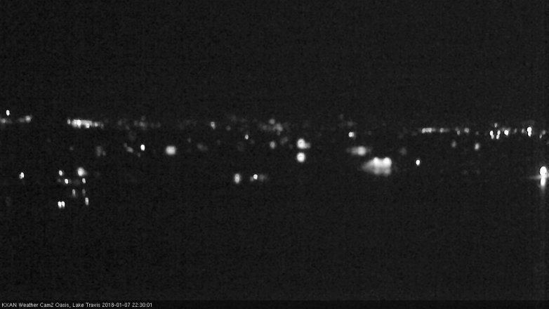 Lake Travis webcam, January 7, 2018 9:45 PM CT