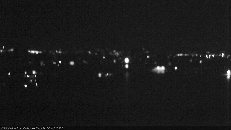 Lake Travis webcam, January 7, 2018 10:10 PM CT