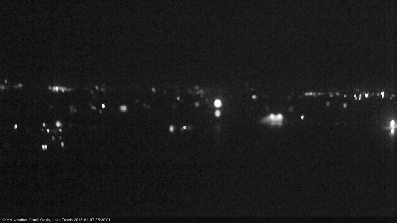 Lake Travis webcam, January 7, 2018 10:50 PM CT