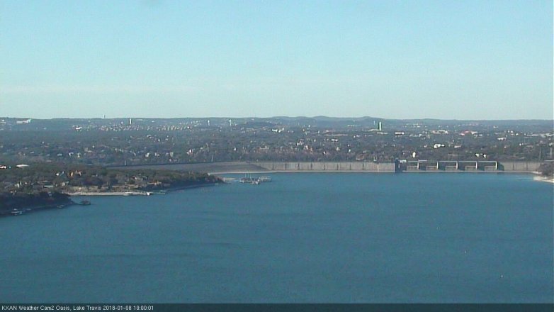 Lake Travis webcam, January 8, 2018 9:15 AM CT