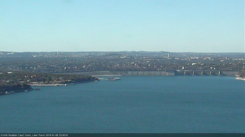 Lake Travis webcam, January 8, 2018 9:50 AM CT