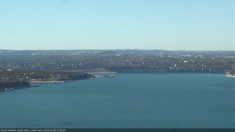 Lake Travis webcam, January 8, 2018 10:05 AM CT
