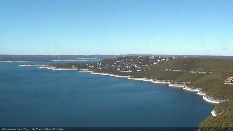 Lake Travis webcam, January 8, 2018 11:25 AM CT