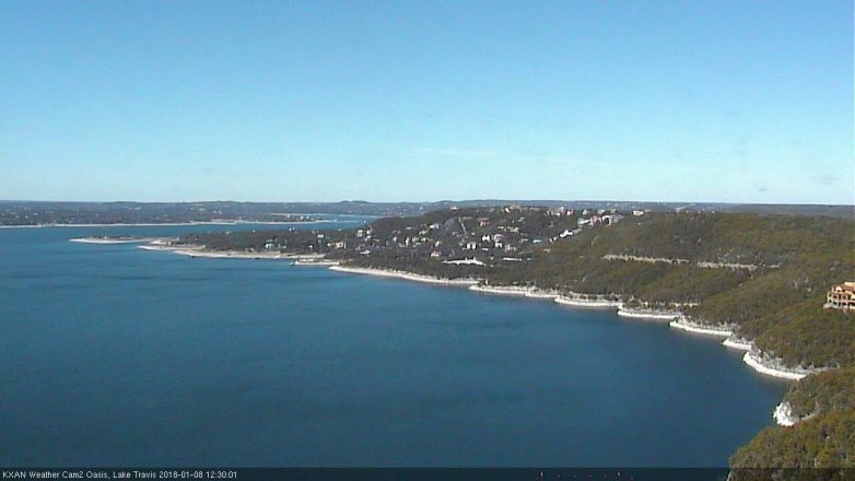 Lake Travis webcam, January 8, 2018 11:50 AM CT