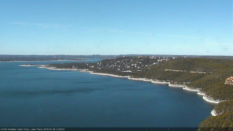 Lake Travis webcam, January 8, 2018 12:25 PM CT
