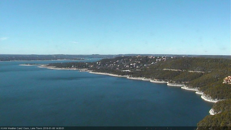 Lake Travis webcam, January 8, 2018 1:20 PM CT